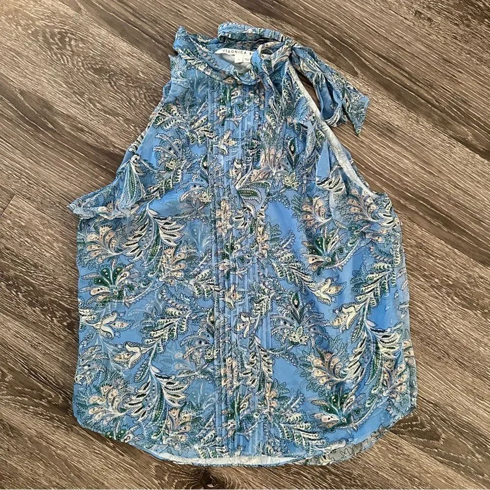 Veronica Beard Dali Sleeveless Ruffle Top